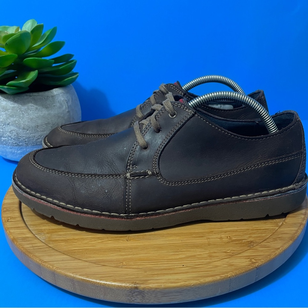 Clarks Vargo Vibe Leather Oxfords Brown Plain Toe Lace-Up Derbys Size 10M